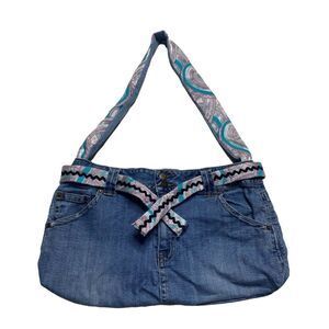 Vintage 80s Denim Blue Jean Shoulder Bag